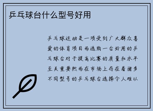 乒乓球台什么型号好用