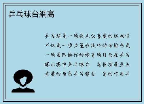 乒乓球台網高